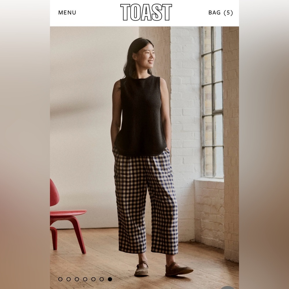Toast Linen Cotton Patch Pocket Trousers Sz L